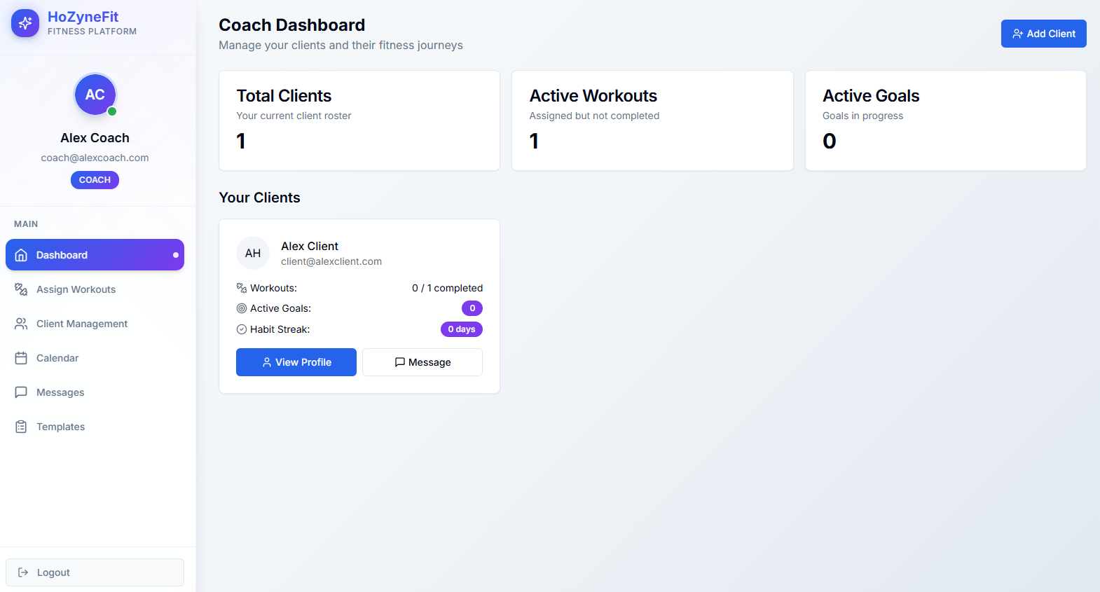 Trainer Pro Platform Website Screenshot