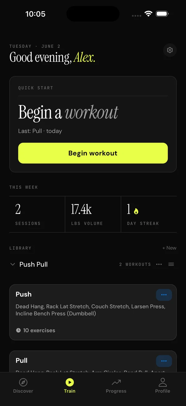 Hoyro app training screen used on its product website